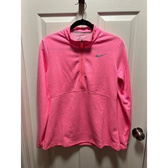 Nike Golf | Neon Highlighter Fluorescent Pink 1/4 Zip Women's Sz L - Picture 1 of 10